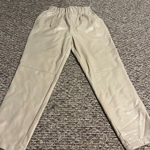 Faux leather jogger pants
